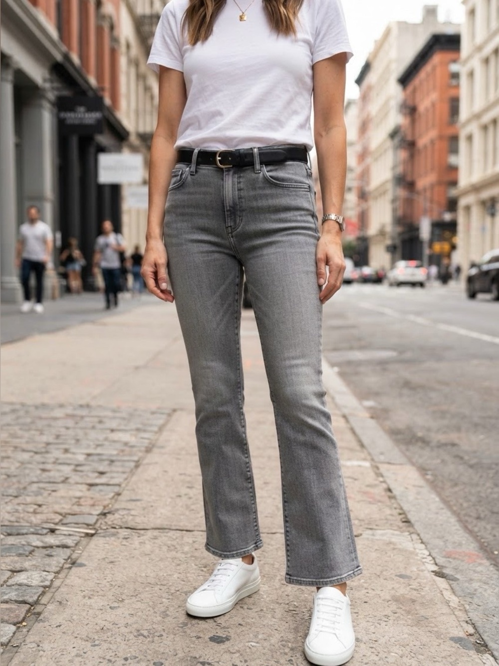 Mother The Hustler Ankle Cotton Blend Denim Women’s Jeans Gray Wash Size 29
